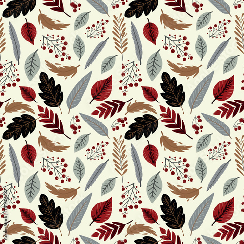 Autumn pattern of falling leaves for your design.