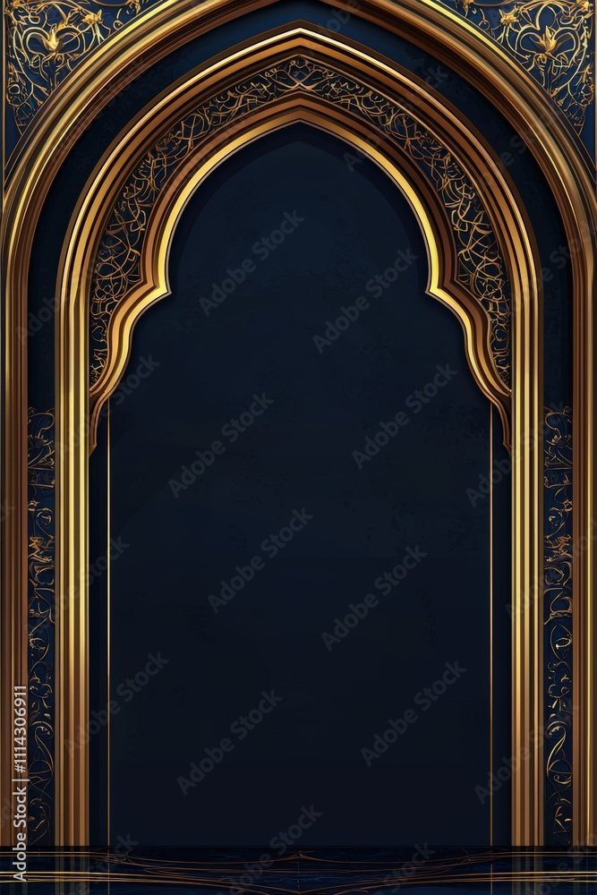 Naklejka premium Intricate golden archway design