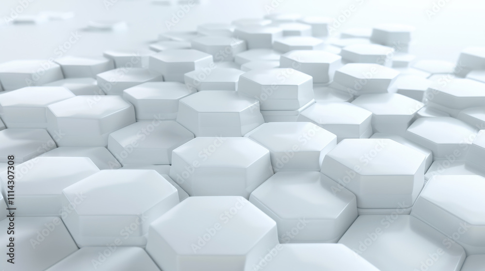 White Hexagonal Background Luxury White Pattern