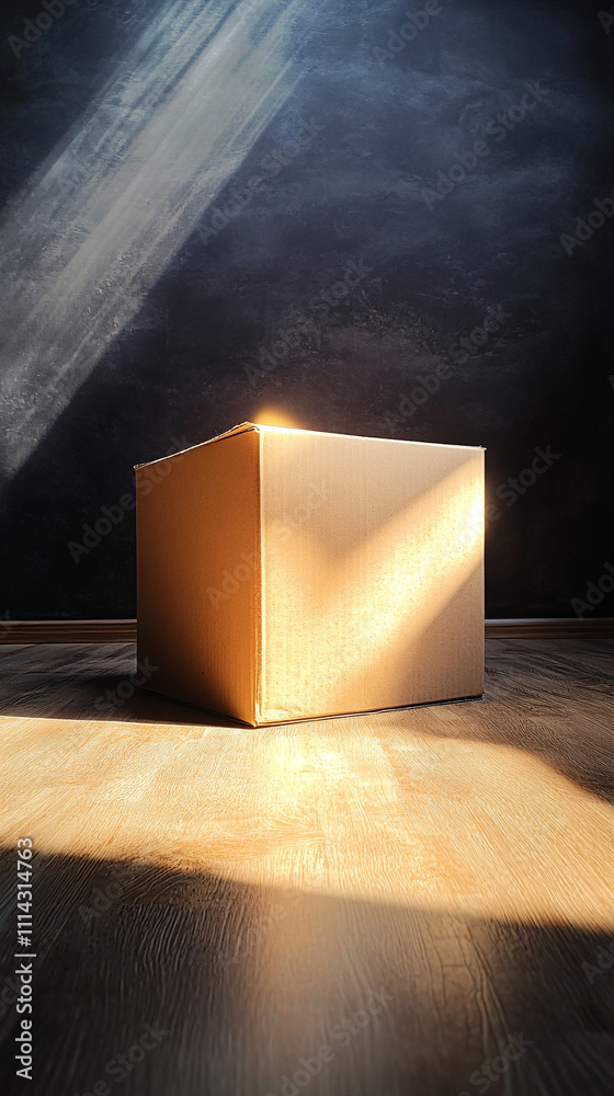 Glowing rays of light coming out of an open box, Lights coming out of boxes, Old antique wooden treasure box with magic lights coming out Glowing rays of light coming out of an open box, Lights coming out of boxes, Old antique wooden treasure box with magic lights coming out