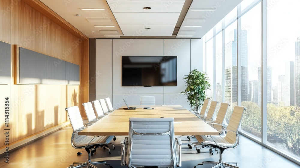 Modern Conference Room with City View Modern Conference Room with City View