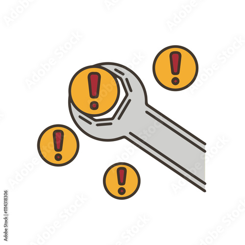 Warning attention icon symbol vector image Illustration