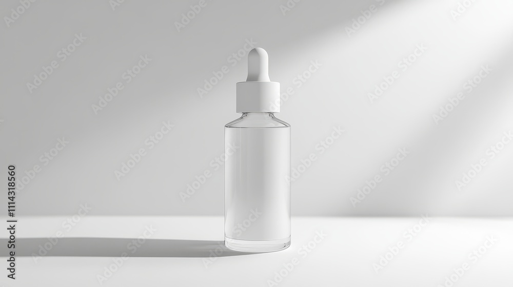 dropper bottle product packaging for beauty and skincare on white background