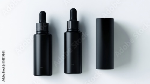 dropper bottle product packaging for beauty and skincare on white background