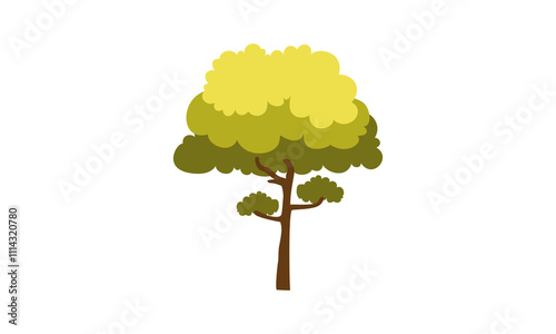 Tree with yellow leaf illustration design vector