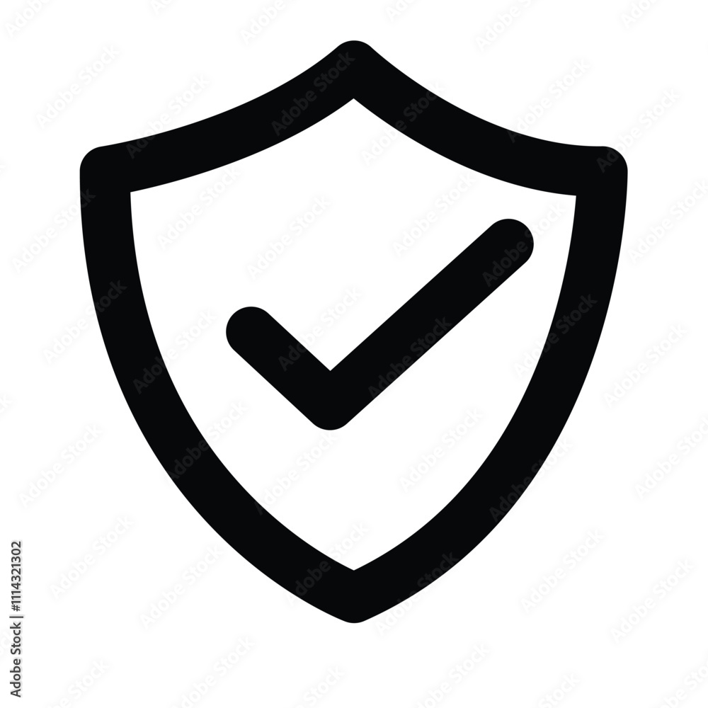 Verified protection icon. Control symbol. Privacy pictogram, flat vector sign isolated on white background. Simple vector illustration for Verified protection icon. Control symbol. Privacy pictogram, flat vector sign isolated on white background. Simple vector illustration for