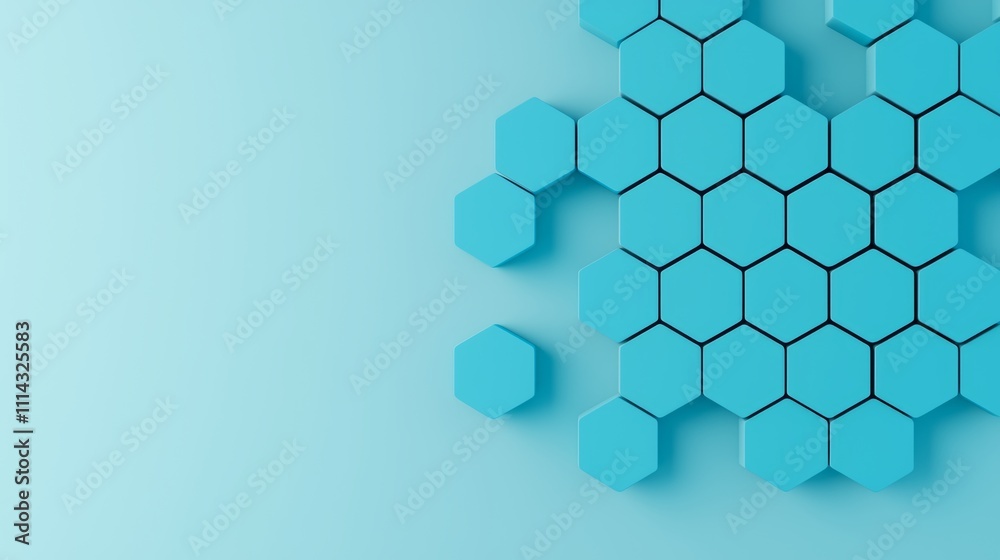 A hexagonal tile design featuring a variety of blue and green hues. A hexagonal tile design featuring a variety of blue and green hues.