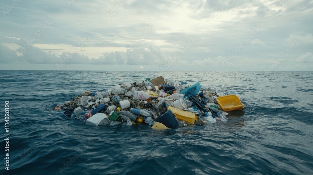 Waste Floating in Ocean Promoting Environmental Awareness Waste Floating in Ocean Promoting Environmental Awareness