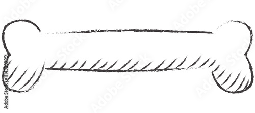White dog bone pencil drawi...