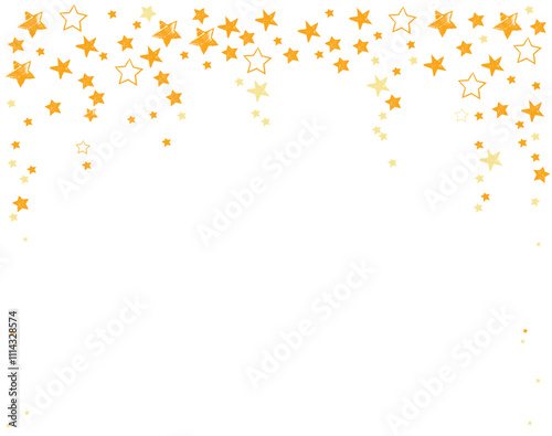 Hand drawn golden confetti ...