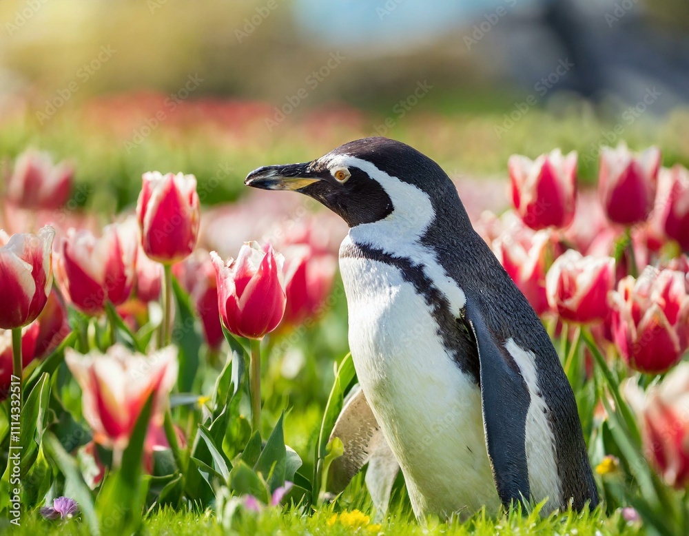 Fototapeta premium Zwischen Tulpen