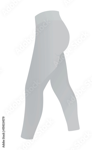 Grey tight pants leggings. vector illustration
