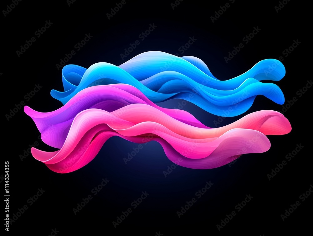 Vibrant, swirling shapes with smooth transitions and gradients against a dark backdrop. Vibrant, swirling shapes with smooth transitions and gradients against a dark backdrop.