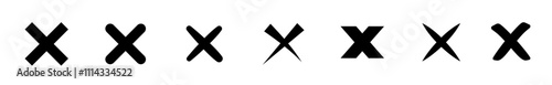 Cross check mark. Check mark icon.