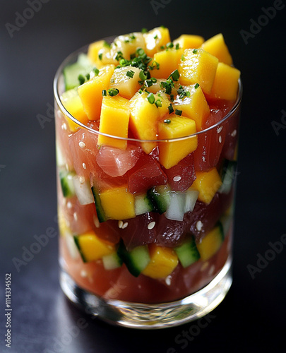 fruit salad in glass