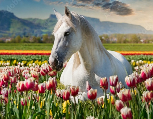 Auf einer Tulpenwiese photo