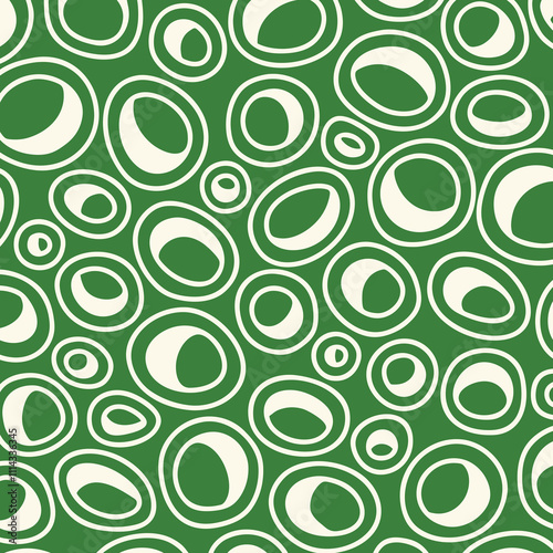 Round seamless pattern of random circles and rings vector image