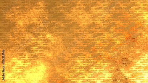 金色の和柄模様・背景