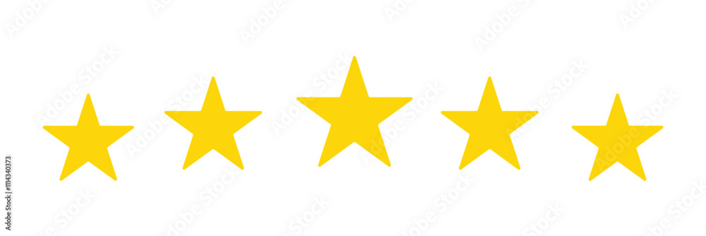 Five stars icon Vector. Five stars customer product rating review flat icon for apps and websites. Golden coloured five star rating icon vector illustration. Five stars icon Vector. Five stars customer product rating review flat icon for apps and websites. Golden coloured five star rating icon vector illustration.