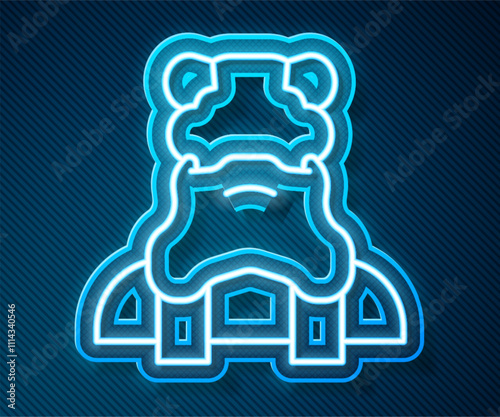 Glowing neon line Priest icon isolated on blue background. Vector