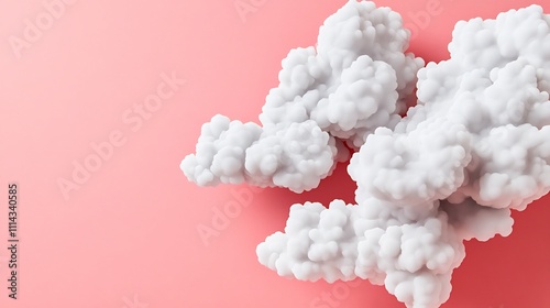 Dreamy Abstract Cloud Shapes on Soft Pink Background