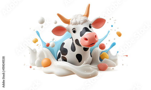 Wallpaper Mural Cow or cow's milk represents healthy food. For teenagers and all ages Torontodigital.ca
