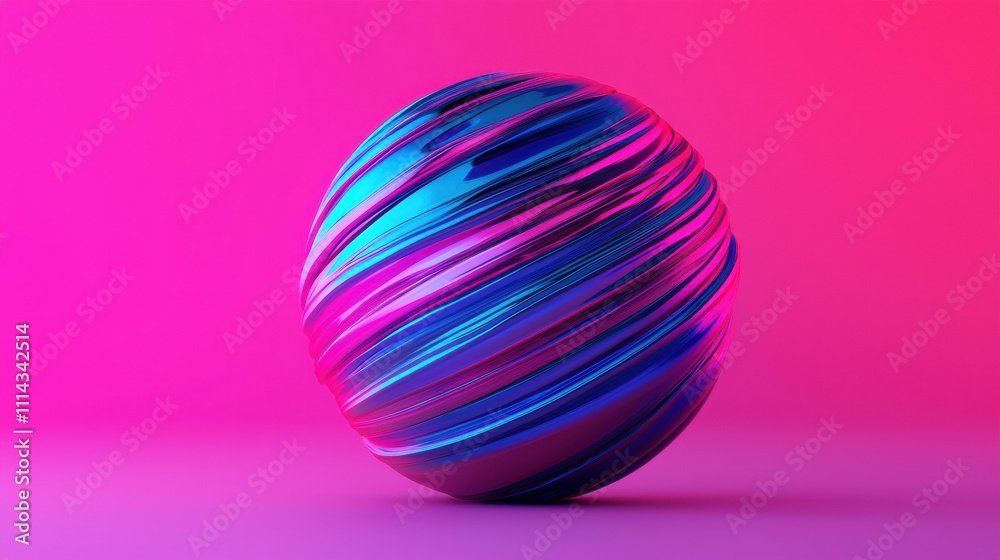 Abstract globe spinning with vibrant data streams on gradient background
