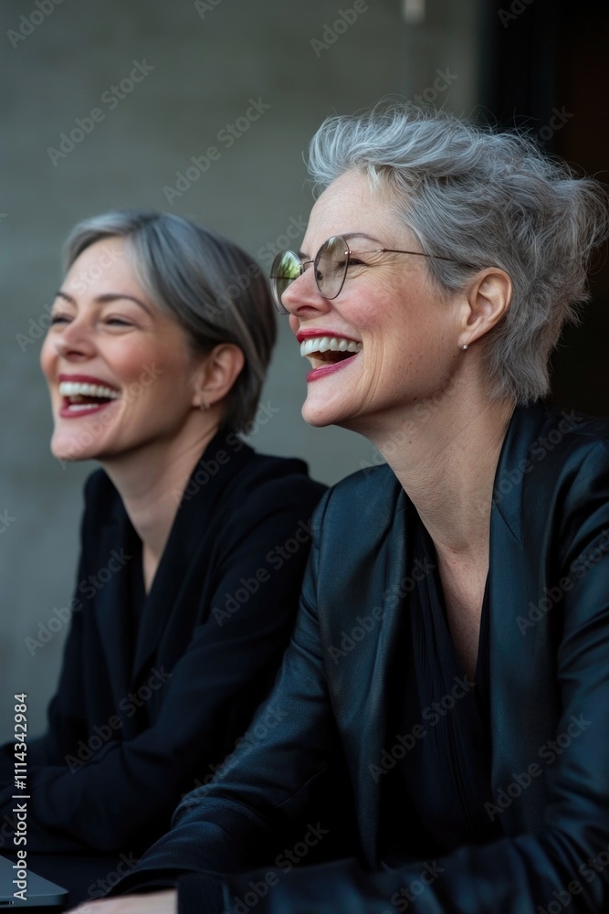 Two friends smiling Two friends smiling