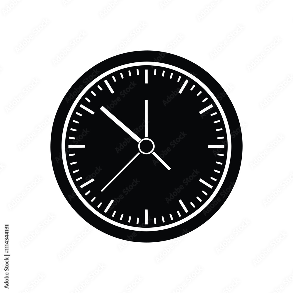 Black Timer Silhouette Icon - Minimalist Vector Illustration on White Background Black Timer Silhouette Icon - Minimalist Vector Illustration on White Background