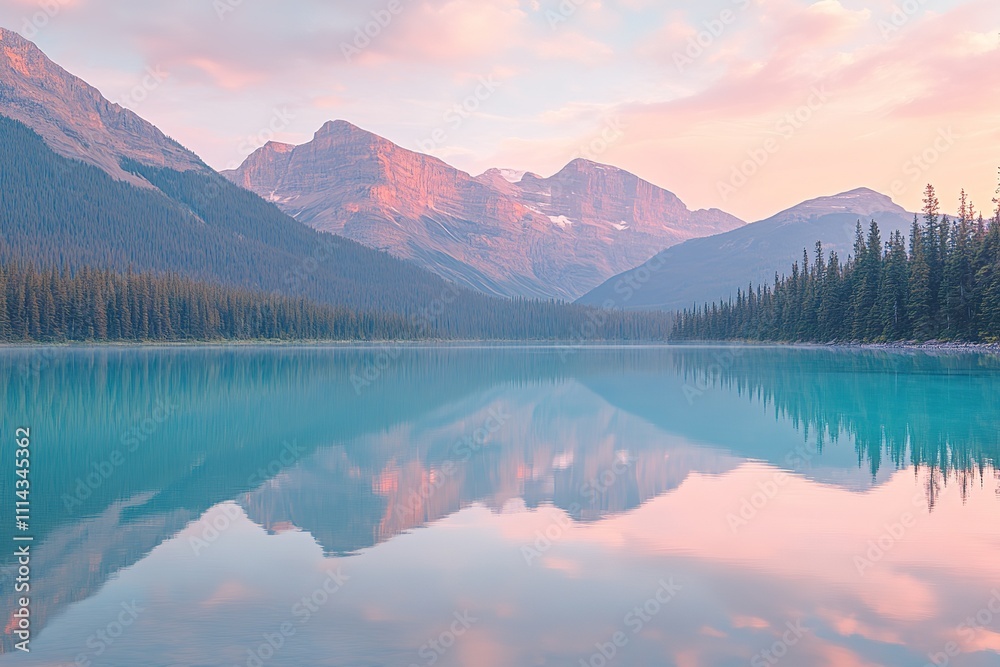 Stunning Reflection of Snow-Capped Mountains on a Serene Lake Stunning Reflection of Snow-Capped Mountains on a Serene Lake