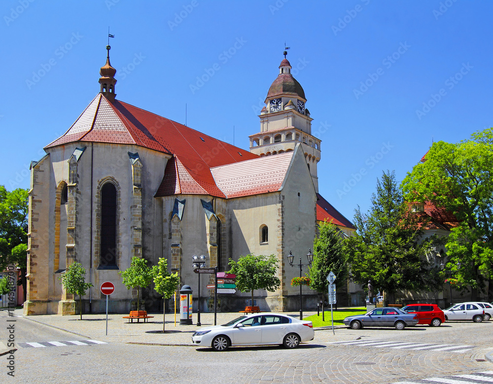Square with the Parish Church St. Michael and Chapel of St Ann, in the heart of Town Skalica, Slovakia
