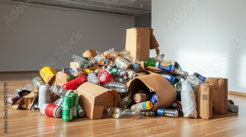 Art Installation from Recycled Materials in Gallery