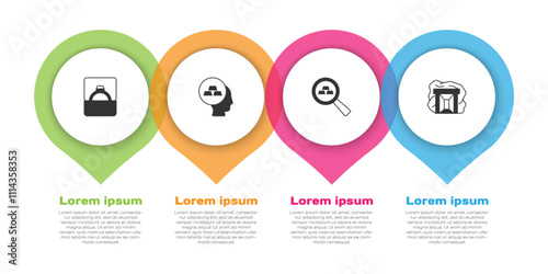 Set Diamond engagement ring in box, Gold bars, and mine. Business infographic template. Vector