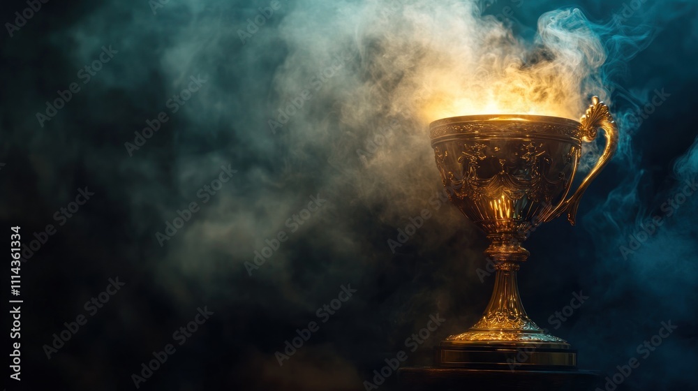 Golden Trophy With Smoke and Mystery Golden Trophy With Smoke and Mystery