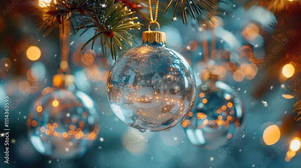 A detailed view of a Christmas tree decoration, ideal for holiday-themed designs