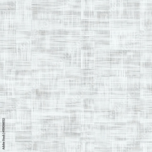 Seamless texture featuring a woven grid design with fine, intersecting lines in soft gray tones, creating a minimalist modern look