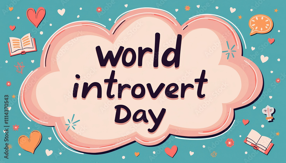 Whimsical banner for World Introvert Day featuring pastel colors and playful elements like hearts and books, celebrating the beauty of introversion. Whimsical banner for World Introvert Day featuring pastel colors and playful elements like hearts and books, celebrating the beauty of introversion.