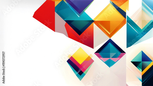Vibrant geometric shapes in a colorful abstraction showcasing dynamic patterns photo