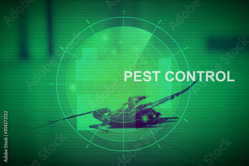 Dead cockroach on floor with caution sign pest control,pest control and exterminator service 