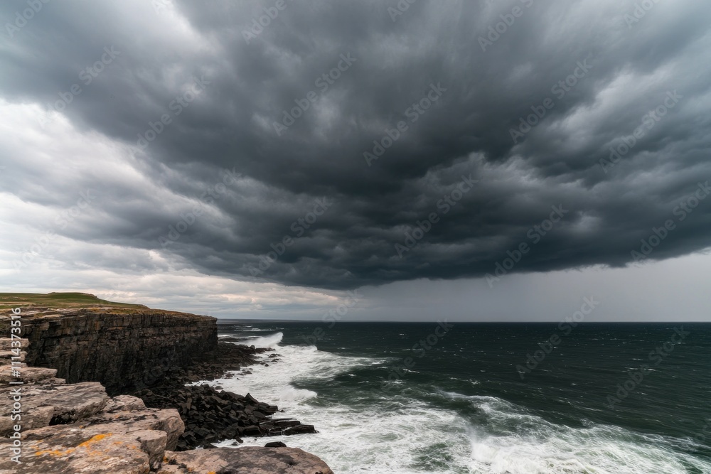 Dramatic Coastal Cliffs Underneath a Stormy Sky Dramatic Coastal Cliffs Underneath a Stormy Sky