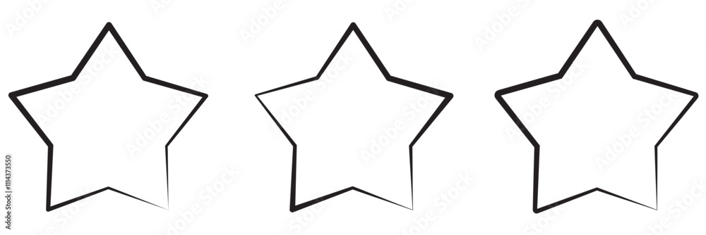 Three stars icon Vector logo outline Three stars icon Vector logo outline