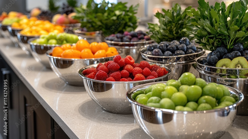 Fresh Fruit Salad Bowls Buffet Healthy Food Restaurant Catering Fresh Fruit Salad Bowls Buffet Healthy Food Restaurant Catering