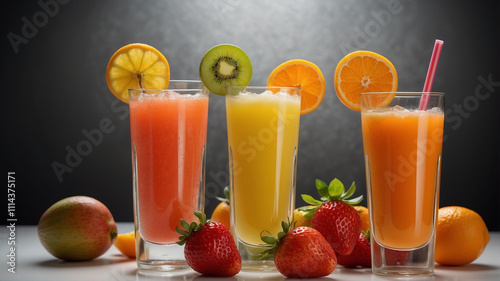 Fresh and Vibrant Fruit Juices