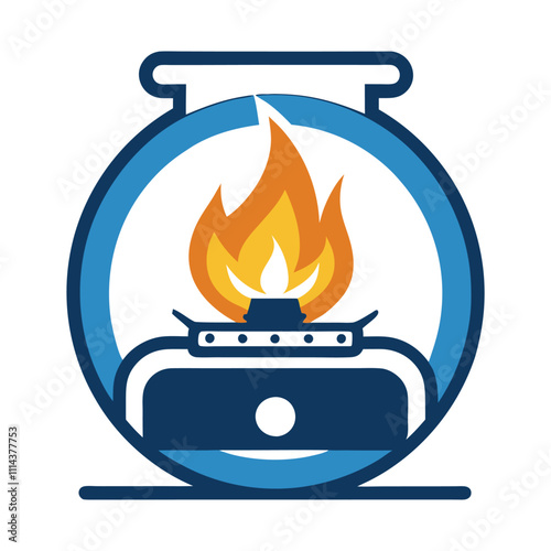 logo gas stove design for company gas burner icon.