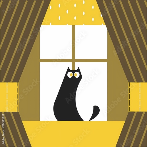 cat on a window sill photo