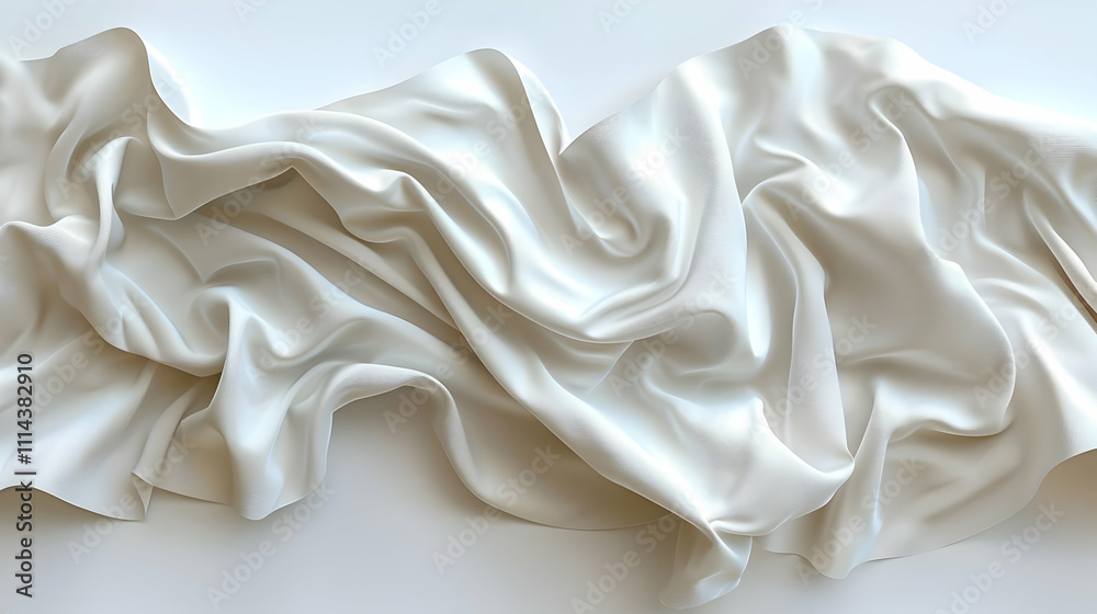 Obraz premium Abstract White Fabric Drape - Illustration