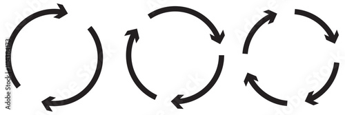 Circle arrow icon set, reload, refresh, loading, recycle, repeat symbols eps 10