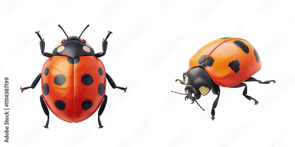3d render ladybug isolated on transparent background Cartoon Illustration in plastic style 3d render ladybug isolated on transparent background Cartoon Illustration in plastic style