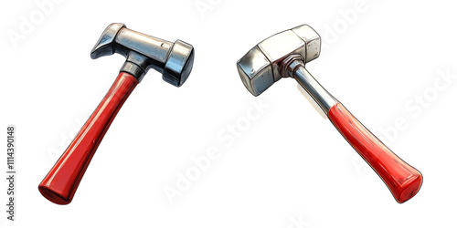 Two Types of Hammers Isolated on Transparent Background photo