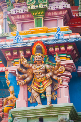 Details of Meenakshi Temple, One of the biggest and oldest temple in Madurai, India. photo